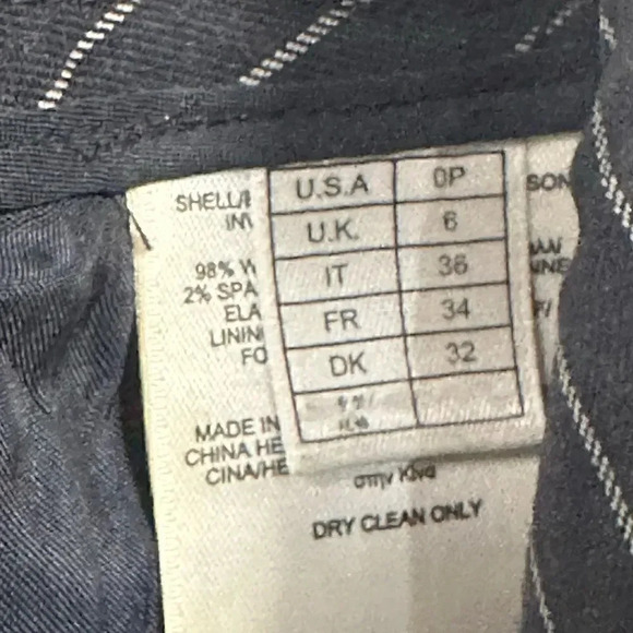 Brooks Brothers Caroline Fit Wool Pinstripe Navy Blue Trousers Size 0P - Picture 6 of 7